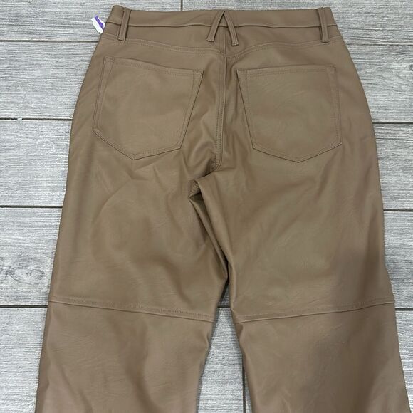 Good American Better Than Leather Good Boy Pants Warm Caramel Women New! - Picture 10 of 12
